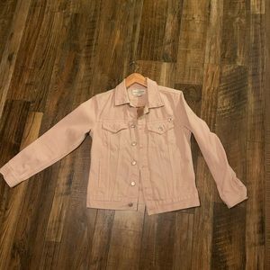 Lucky Brand powder pink classic jean jacket.